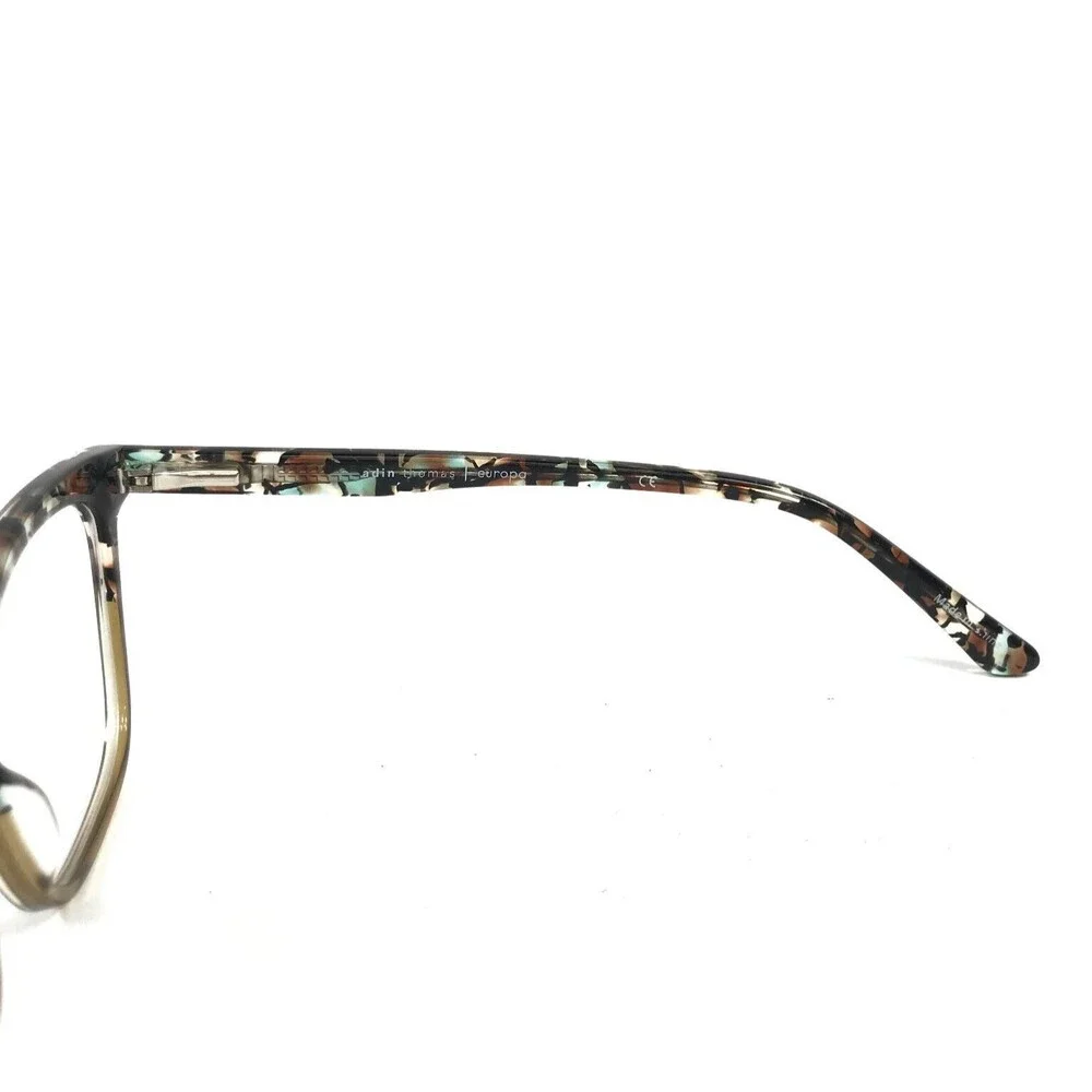 Adin Thomas Eyeglasses Frames AT-580 C3 Hazel Brown Marble Cat Eye 52-17-140